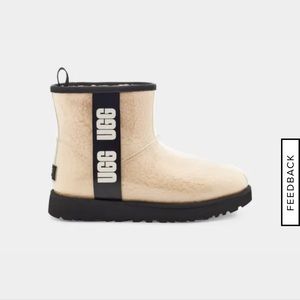 UGG Cream and Black Ankle Boots